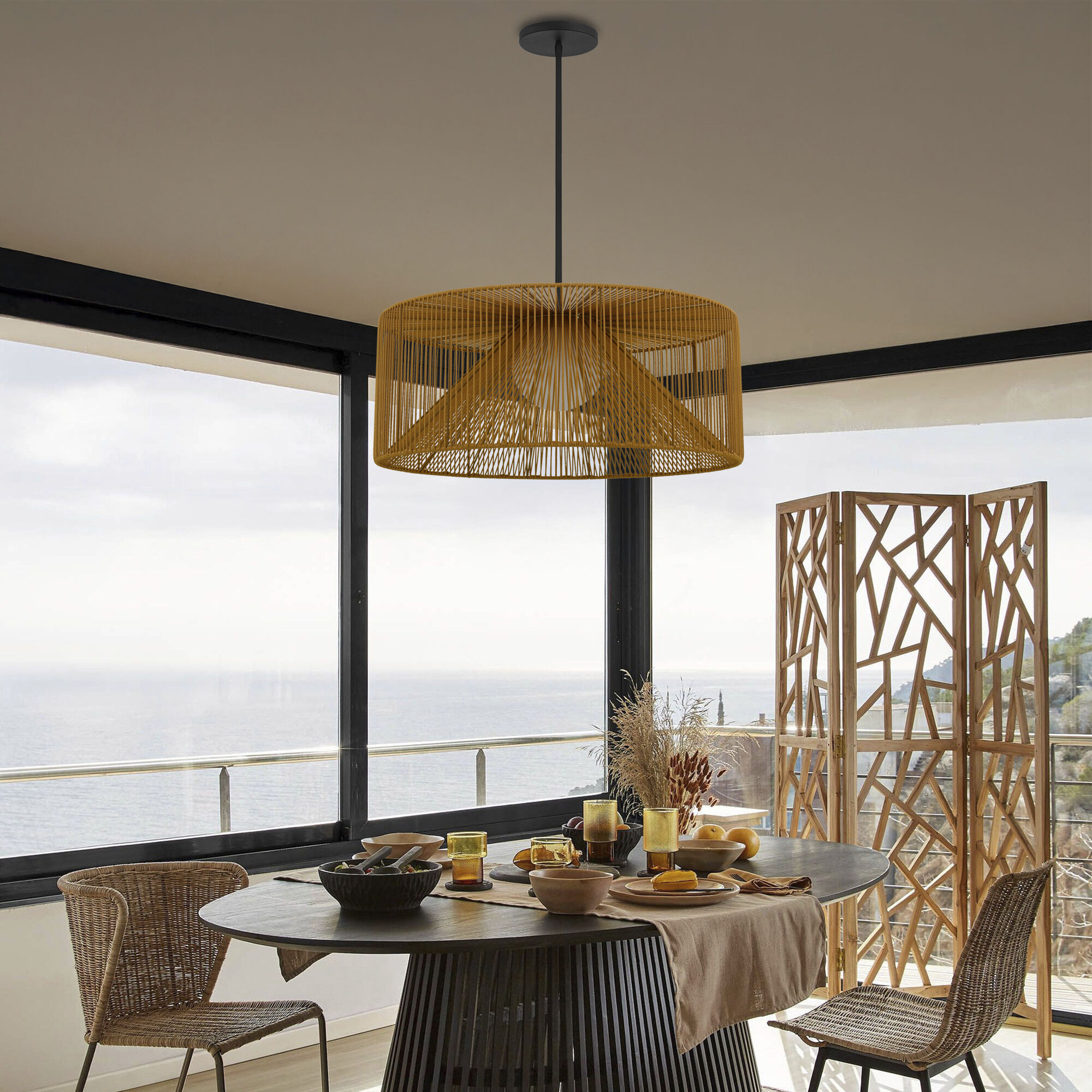 Key West LED 30 inch Sand Black Outdoor Pendant